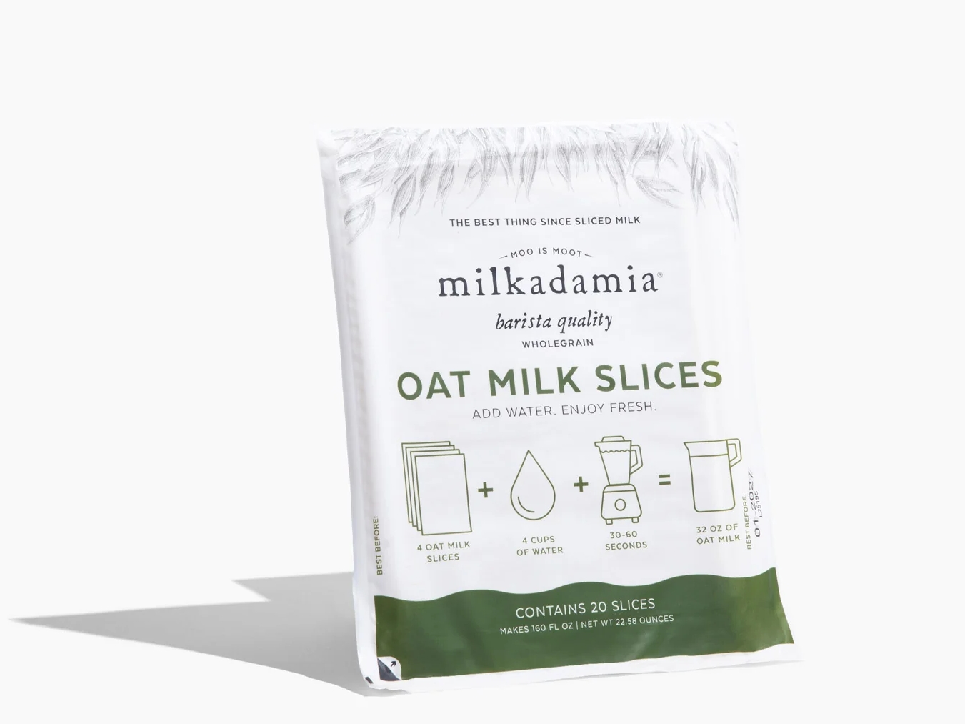 美國Milkadamia推出可以固態存儲的植物奶新品Oat Milk Slices